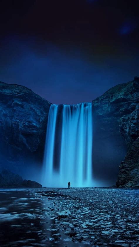 Beautiful Blue Waterfall 3 Travel Photography Waterfall Skogafoss