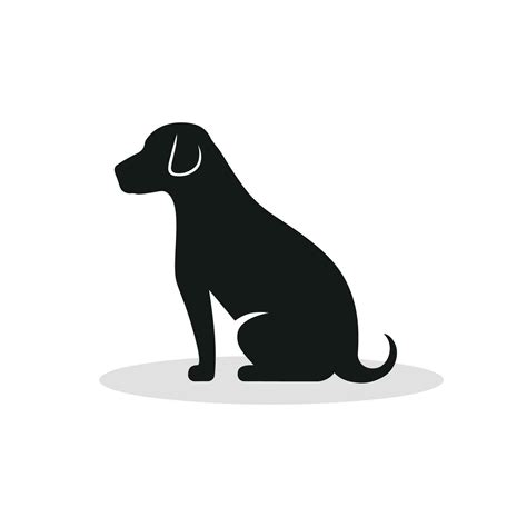 Silhouette Dog Vector On White Background Labrador Retriever