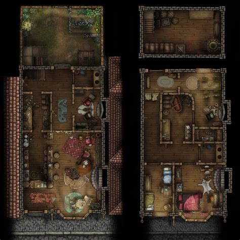 Abandoned Townhouse Made In Inkarnate Touched Up In Ps Battlemaps Fantasy Map Dungeon
