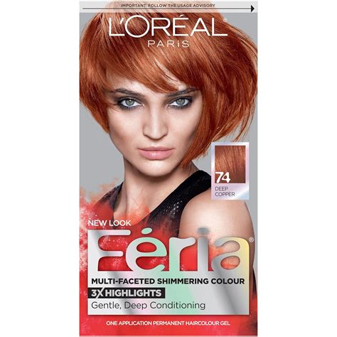 L Oréal Paris Feria Permanent Hair Color 74 Copper Shimmer Deep