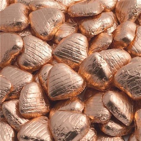 Rose Gold Foil Chocolate Hearts 20 Or 100 Pack Chocolate Hearts