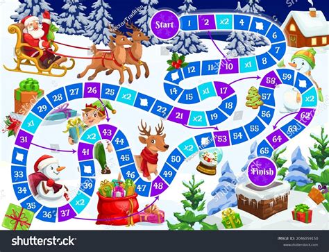 Kids Holiday Board Game Christmas Characters Stock Vector Royalty Free