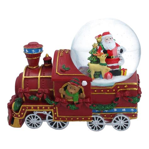 Gisela Graham Christmas Musical Snow Globe Santa Train Music Dome
