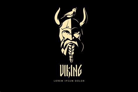 Viking logo logo of a blond profiled viking warrior logo of a viking warrior with a winged helmet and battle axe in an oval Viking Logo ~ Logo Templates ~ Creative Market