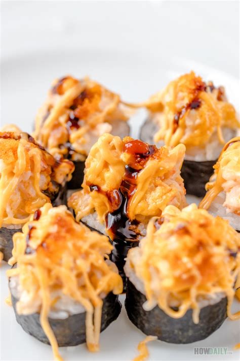 Burning Volcano Sushi Roll Recipe With Lava Topping Recipe Sushi Recipes Homemade Sushi