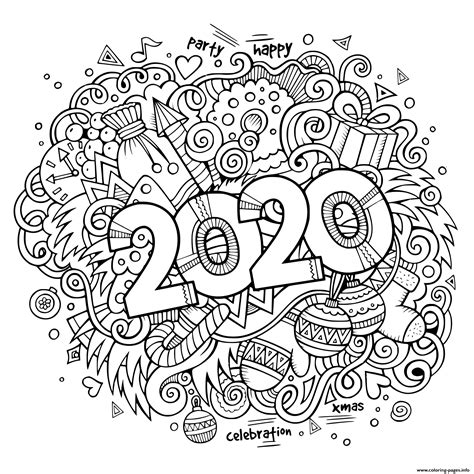 And many more similar colorings under the heading «» on the site «coloring pages for you». Happy New Year 2020 Coloring Pages - Coloring Home