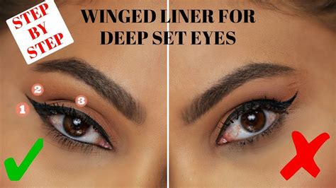 People that tend to have deep set eyes are more prone to smudging and fading due to sweating. WINGED EYELINER FOR DEEP SET / HOODED EYES | STEP BY STEP ...