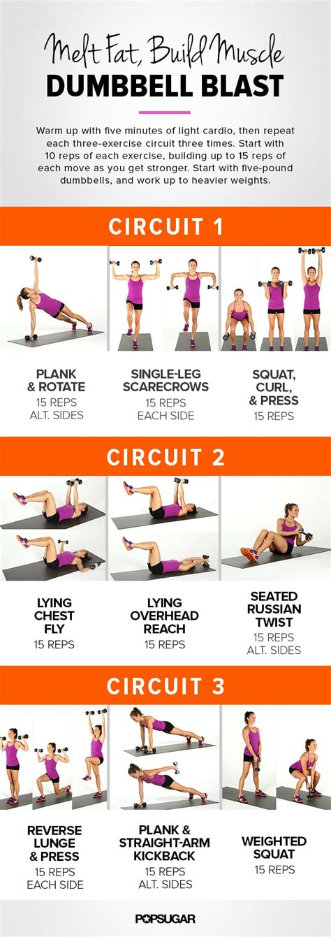 Weight Training For Women Dumbbell Circuit Workout Popsugar Fitness