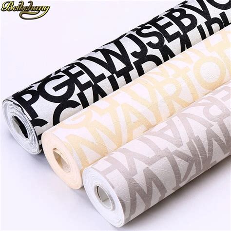 Beibehang Silk English Alphabet Embossed 3d Wall Paper Roll Vintage