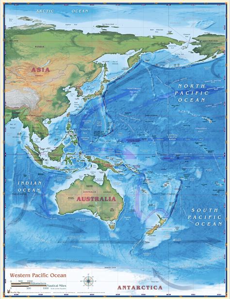 Western Pacific Ocean Map Houston Map Company