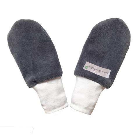 Organic Mittens Grey Pack Of 2 Pairs Pure Earth Collection