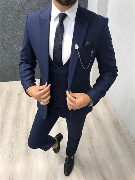Men Suits Piece Blue Suits Men Slim Fit Suits Formal Etsy In