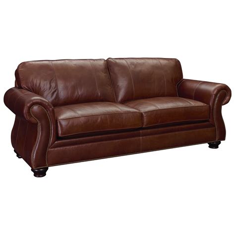 Broyhill Furniture Laramie Leather Sofa With Nailhead Trim Find Your