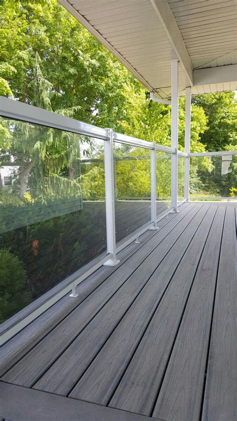 Regal Ideas Tempered Glass Panels With White Aluminum Railing Glass Balcony Railings Outdoor