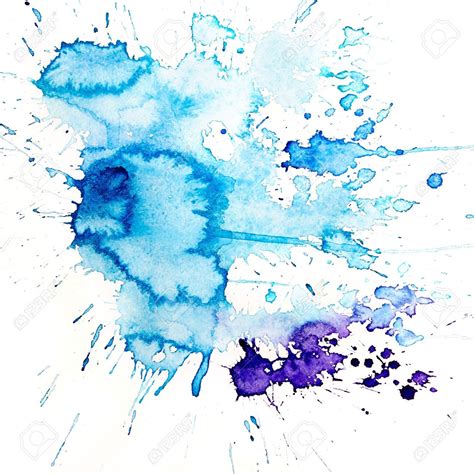 Splash Grunge Stained Blue Watercolor Art Background Isolated Art