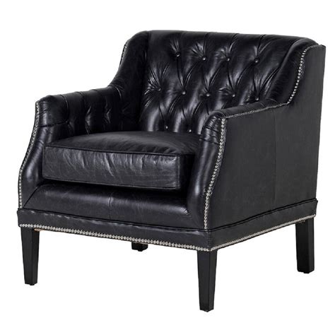 10% coupon applied at checkout. Black Buttoned Back Leather Chair By The Orchard ...
