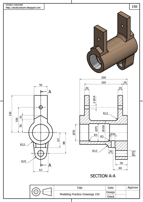 By the end of usually, the 3d cad file is used for programming the cnc machine and the drawing is used as a adding one or more 3d pictorial view of the part to your drawing is recommended, as it makes the. Pin by STUDY CADCAN on 3D Modeling Practice | Pinterest ...