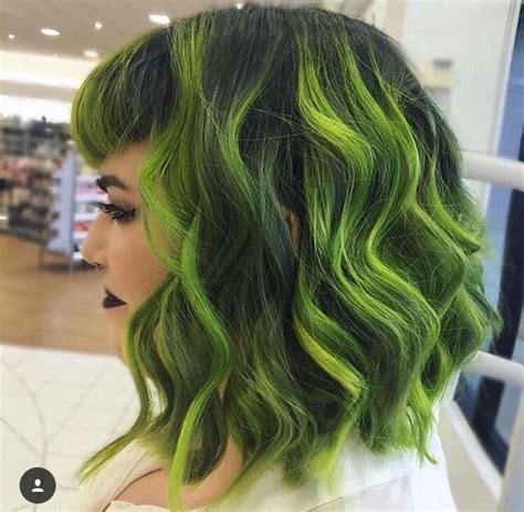 Gorgeous Green And Black Hair Green Hair Hair Painting Hair Styles