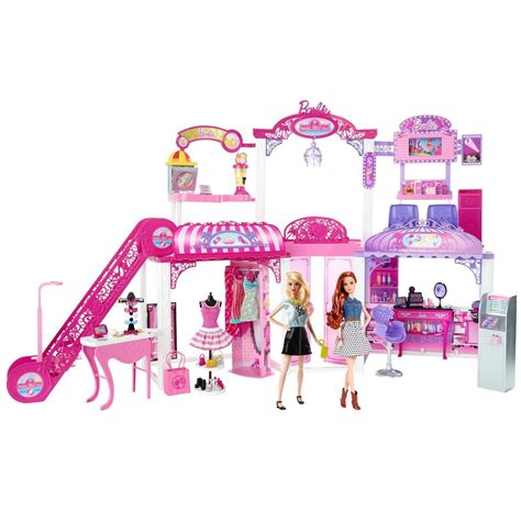 Buy Barbie Malibu Ave Shopping Mall 50 Pieces Playset W Working