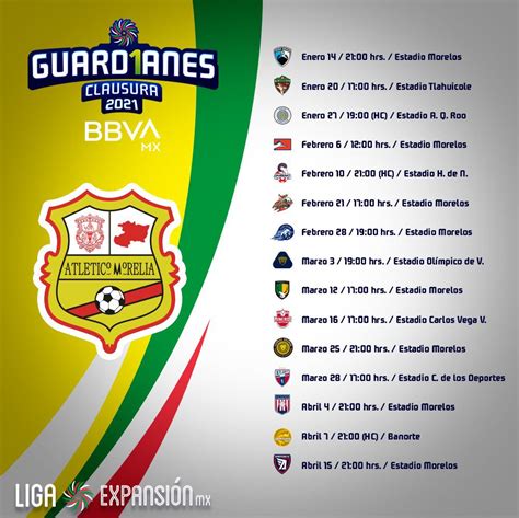 Maybe you would like to learn more about one of these? Listo, calendario del Atlético Morelia en el Guard1anes ...