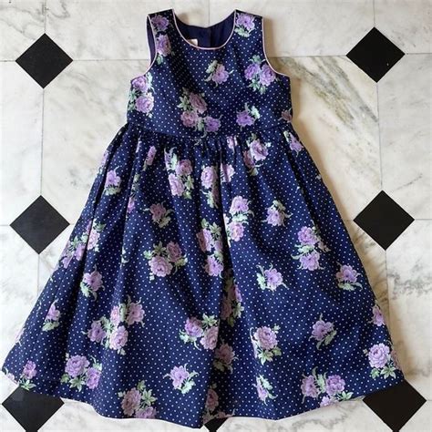 Laura Ashley Dresses Laura Ashley Girls Navy Blue And Purple Floral