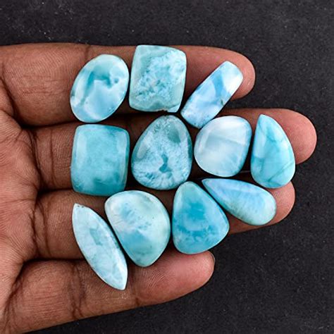 Infinitygemsart 4pcs Mix Shape Natural Larimar Stone Blue