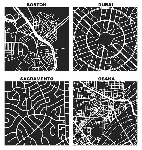 Osmnx Figure Ground Diagrams Of One Square Mile Of Boston