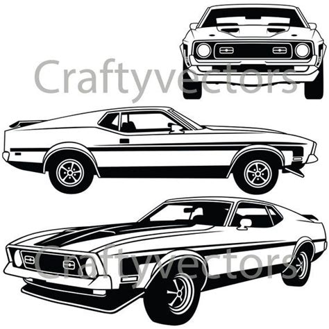Ford Mustang Mach 1 1971 73 Vector File Etsy In 2021 1971 Ford
