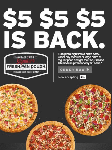 Pizza Hut Canada Offers 5 5 5 Is Back Order Any Regular Price