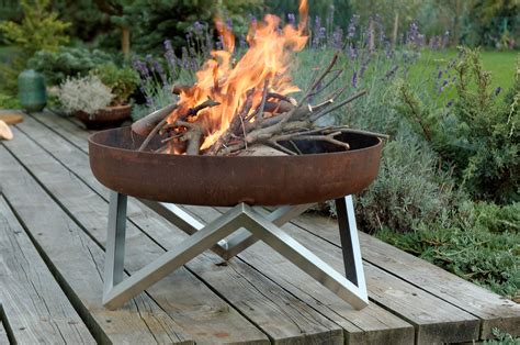 Buy Hand Crafted Rust And Stainless Steel Modern Outdoor Patio Fire Pit