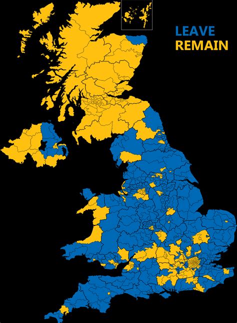 Maps On The Web — Brexit Referendum Results Broke Down By Uk Map