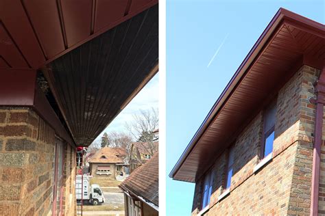Block, brick and stucco on homes typically look good for long periods of time and don't need to be painted very often. Rich Red Soffit, Fascia & Gutters - Milwaukee - BCI Exteriors