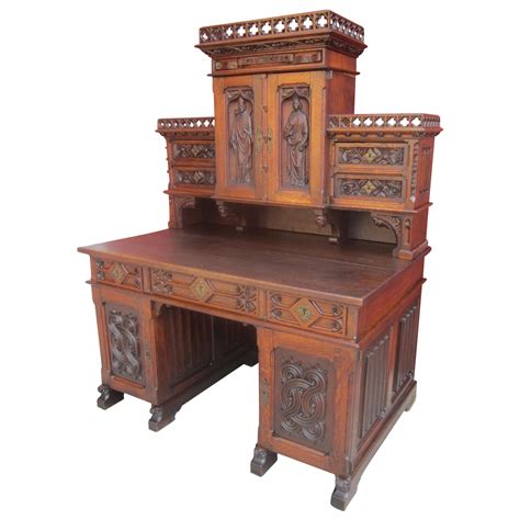 French Antique Gothic Desk Antique Furniture Sold On Ruby Lane