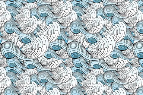 An Abstract Pattern With Wavy Waves In Blue And White
