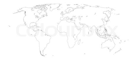 Die angegebene größe ist motivgröße. Weltkarte Umrisse auf weißem Hintergrund | Stockfoto | Colourbox