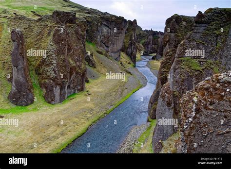 Fjaðrárgljúfur Canyon In Iceland Stock Photo Alamy