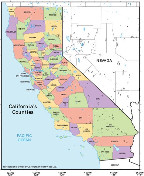 California Map With City Names Map