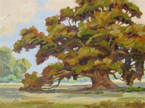 Tom Brown Fine Art 12x16 Inch Oak Tree Oil Painting By Tom Brown