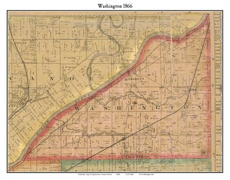 Washington 1866 Old Town Map with Homeowner Names Indiana Americus