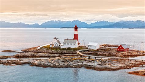 Norway Coast Sea Mountains Lighthouse Wallpapers Hd Desktop And