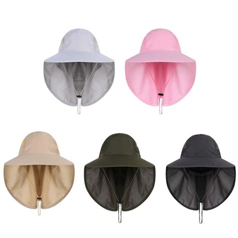 Fishing Cap Ear Neck Flap Cover Double Layer Mesh Adjustable Breathable