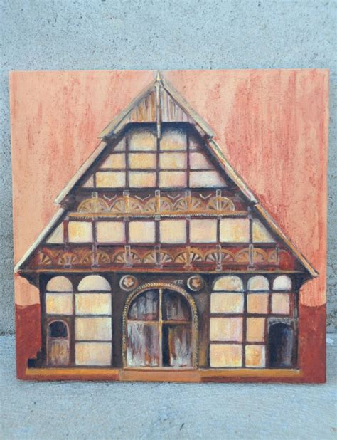 Original Architecture Painting German Architecture Wall Art Etsy