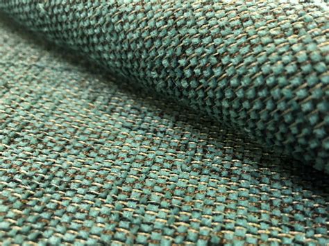 Teal Green Water And Stain Resistant Tweed Mid Century Modern Upholstery