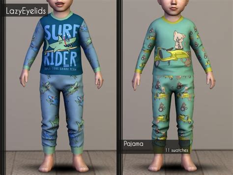 Matching Pajamas Recolors At Lazyeyelids Sims 4 Updates