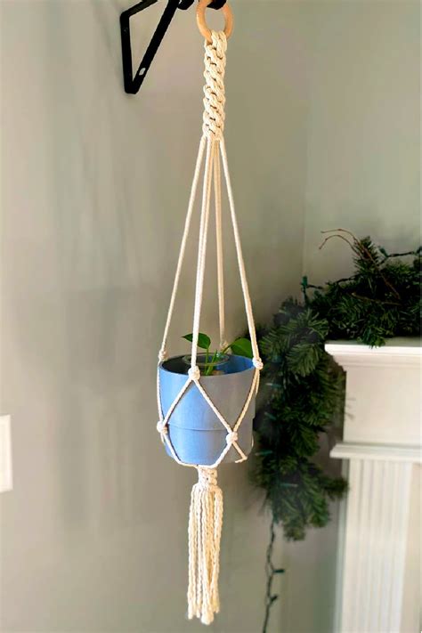 Macrame Art And Collectibles Macrame Double Plant Hanger Planter Handmade