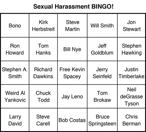 Sexual Harassment Bingo R Funny