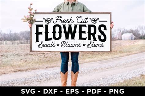 Fresh Cut Flowers Seeds Blooms Stems Svg Graphic By Craftlabsvg