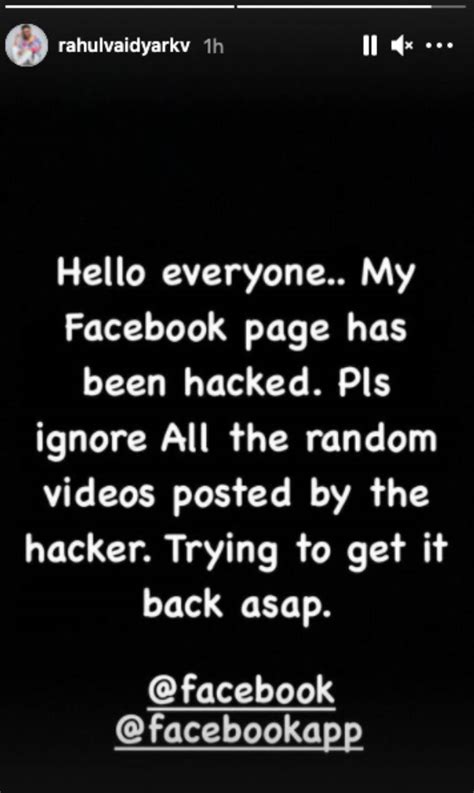 Rahul Vaidyas Facebook Account Hacked Singer Asks Followers To