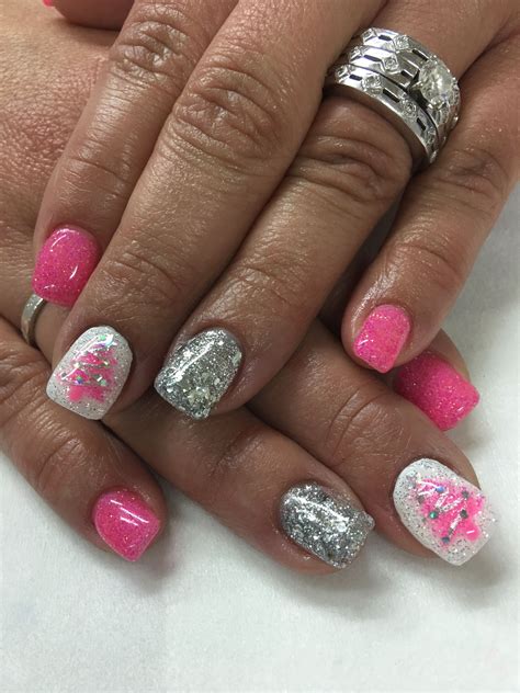 Unique spider gel nail design. Pink Christmas Tree Glitter Gel Nails | Glitter gel nails ...