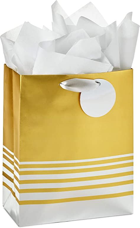 Hallmark 9 Medium T Bag With Tissue Paper Silver And